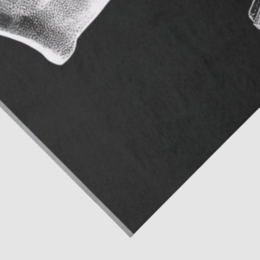 Papier Mousseline Découpage Fumer Squelette gothique Cowboy Gunsling (Détail)