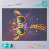 Papier Mousseline Découpage Funky Giraffe Lunettes de soleil Jaune A (Artisanat)