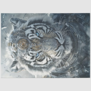 Papier Mousseline Découpage gardien de tigre blanc de l'Harmonie Art