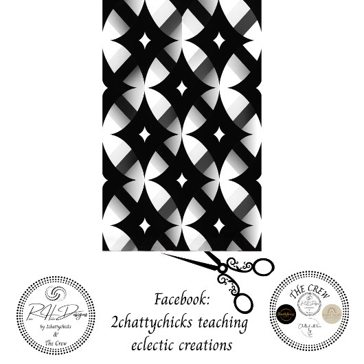 Papier Mousseline Decoupage Geometric Black White Abstract Pattern 