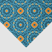 Papier Mousseline Découpage géométrique Boho Elegant Bleu & Jaune (Détail)