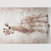 Papier Mousseline Découpage Giraffe rose victorienne Vintage (Recto)