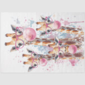 Papier Mousseline Découpage Giraffes Whimsical soufflant des bulles (Recto)