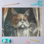 Papier Mousseline Découpage Glamour Chat Mustache Abstrait (Artisanat)