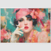 Papier Mousseline Decoupage Glamour Flapper Fumée (Recto)