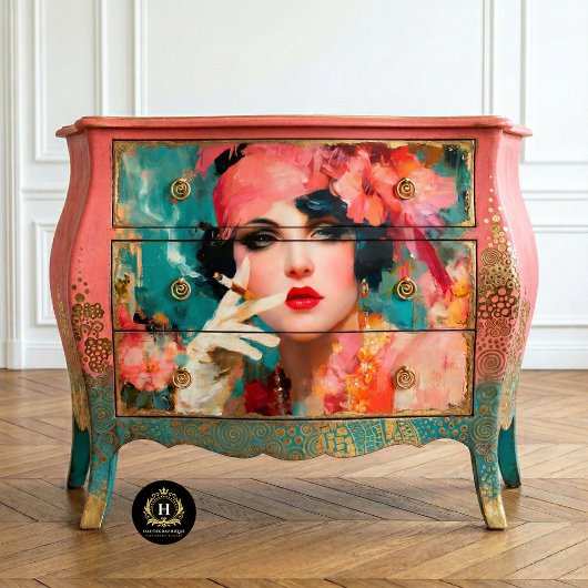 Papier Mousseline Decoupage Glamour Flapper Fumée