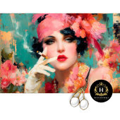 Papier Mousseline Decoupage Glamour Flapper Fumée