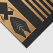 Papier Mousseline Decoupage Gold Black Ornamental Patterns Inlay (Détail)