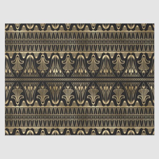 Papier Mousseline Découpage Gold et Black Art Déco (Recto)