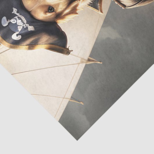 Papier Mousseline Découpage - Golden Retriever Pirate Dog - (Détail)