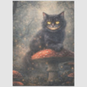 Papier Mousseline Decoupage Gothic Enchanted Forest Inspired Cat  (Recto)
