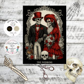 Papier Mousseline Decoupage Gothic Skeleton Wedding In Red Black