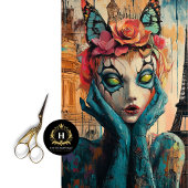 Papier Mousseline Découpage gothique coloré Paris Gargoyle