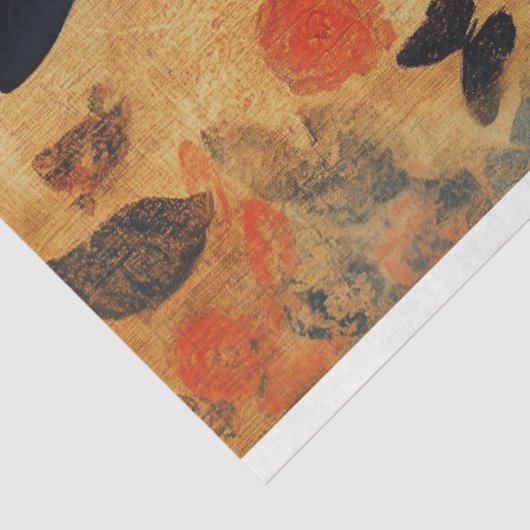 Papier Mousseline Découpage gothique de chat noir (Détail)