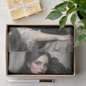 Papier Mousseline Découpage gothique de chat noir dame (Cadeau)