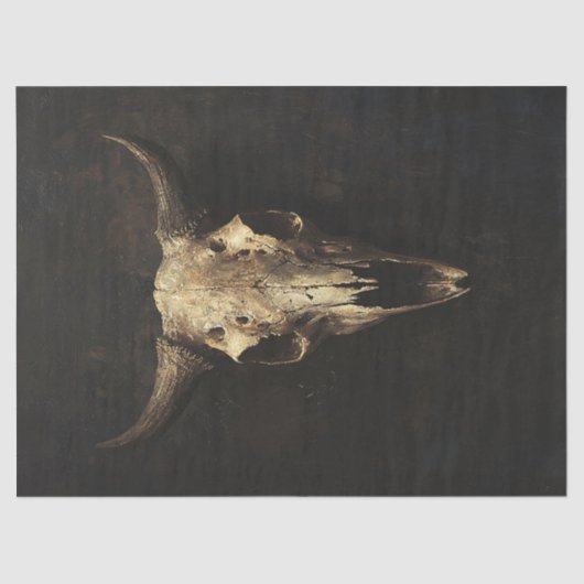 Papier Mousseline Découpage gothique du crâne taureau (Recto)