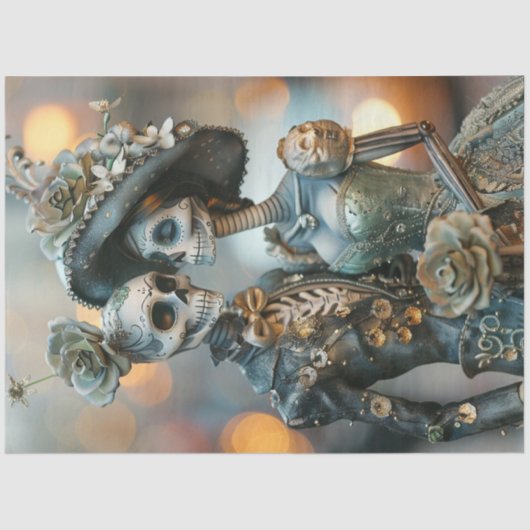 Papier Mousseline Découpage Gothique Elaborer Mariage Florales Turqu (Recto)