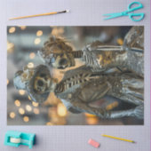 Papier Mousseline Découpage Gothique Élégant Squelette Couple Argent (Artisanat)