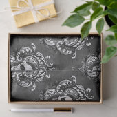 Papier Mousseline Découpage gothique gris et crâne (Cadeau)