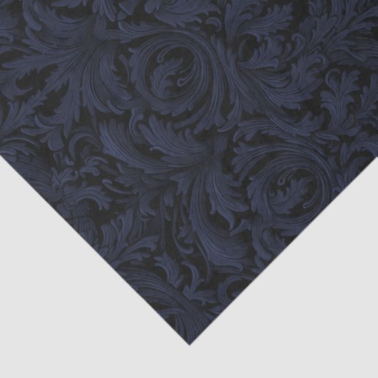 Papier Mousseline Découpage gothique Jacquard - Dusky Blue (Détail)