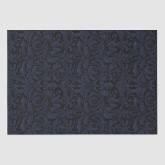 Papier Mousseline Découpage gothique Jacquard - Dusky Blue (Recto)