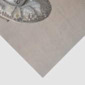 Papier Mousseline Découpage Gothique Squelette Couple Argent Attire (Détail)