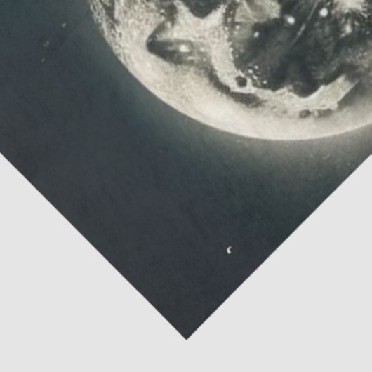 Papier Mousseline Découpage Gothique Steampunk Corbeau Mystical Moon (Détail)