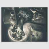 Papier Mousseline Découpage Gothique Steampunk Corbeau Mystical Moon (Recto)