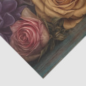 Papier Mousseline Découpage Gothique Vibrant Crâne et fleurs colorée (Détail)