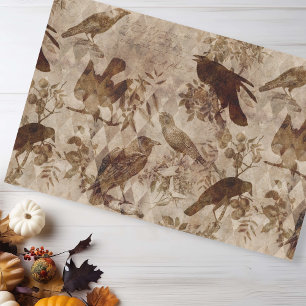 Papier Mousseline Découpage Gothique vintage Corbeau
