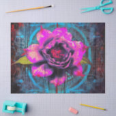 Papier Mousseline Découpage gothique vintage rose néon rose (Artisanat)