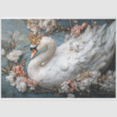 Papier Mousseline Découpage gracieuse de fleurs de cygne blanc orné (Recto)