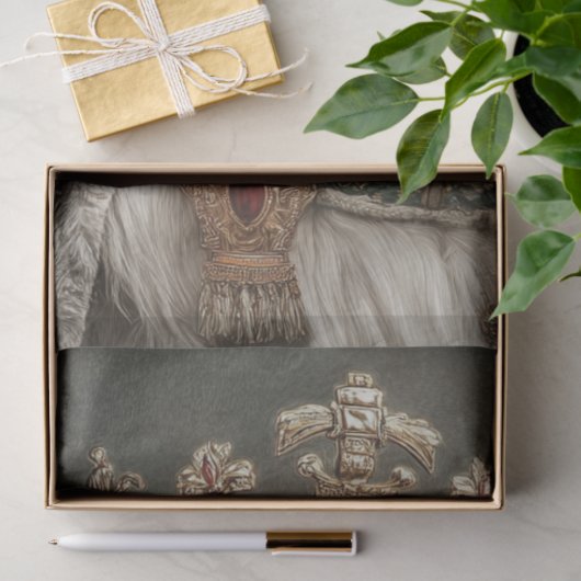 Papier Mousseline Découpage Grande Pyrénées Famille royale (Cadeau)