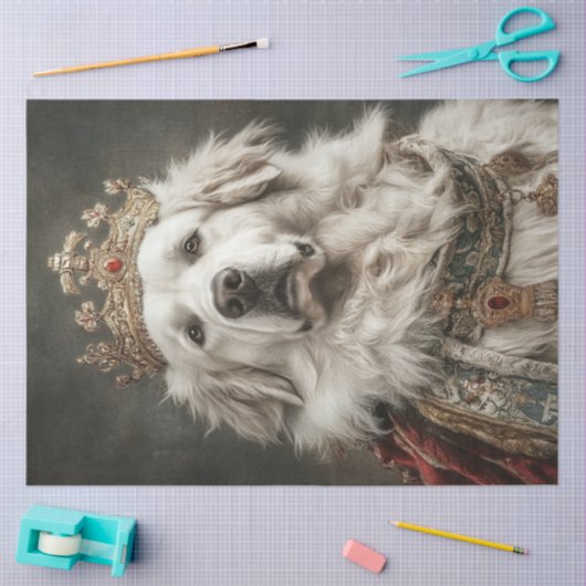 Papier Mousseline Découpage Grande Pyrénées Famille royale (Artisanat)