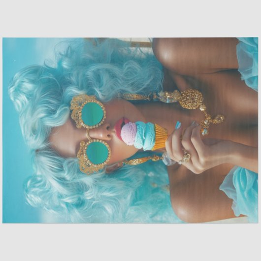 Papier Mousseline Découpage Gras Vibes d'été Soleil Brissé Traitemen (Recto)