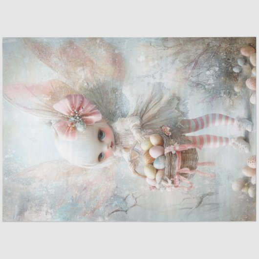 Papier Mousseline Découpage Gros Seins et Oeufs de la fée de Pâques (Recto)