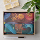 Papier Mousseline Découpage Guitare Motif vibrante de l'artiste