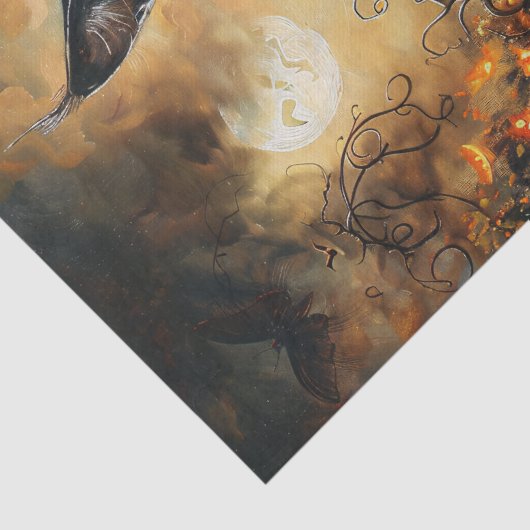 Papier Mousseline Découpage Halloween Chat éffrayant (Détail)