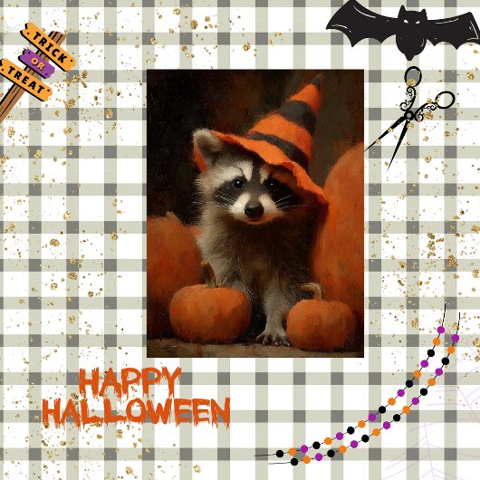 Papier Mousseline Découpage Halloween Citrouille Patch Racoon Spellc