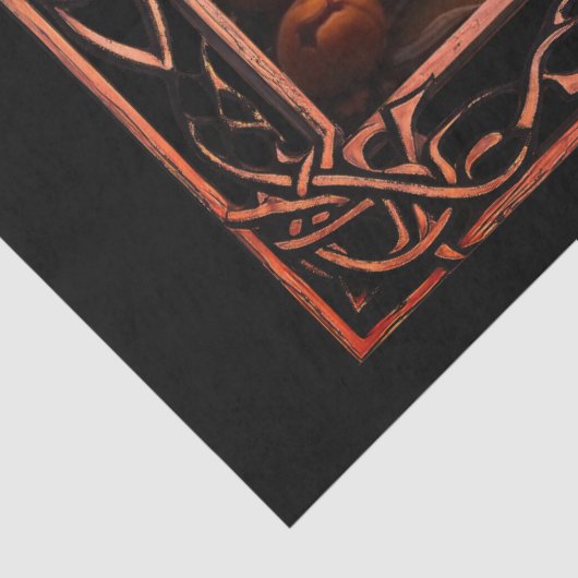 Papier Mousseline Découpage Halloween Éffrayant encadré (Détail)