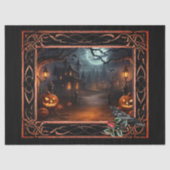 Papier Mousseline Découpage Halloween Éffrayant encadré (Recto)