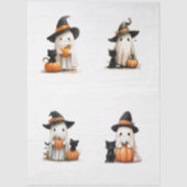 Papier Mousseline Découpage Halloween Ghosts Scrapbooking (Recto)