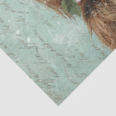 Papier Mousseline Decoupage Highland Calf Christmas Scene Snowing  (Détail)