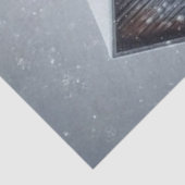 Papier Mousseline Decoupage Highland Calf Rustic Barn Snow Scene (Détail)