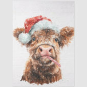 Papier Mousseline Decoupage Highland Calf Santa Hat Candy Cane (Recto)