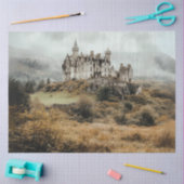 Papier Mousseline Découpage Highland Castle Irlande Misty Paysage (Artisanat)
