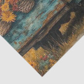 Papier Mousseline Découpage Highland Whimsical Longhorn & Fleurs (Détail)