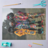 Papier Mousseline Découpage Hippie Hipsters Standard Poodles Vélo (Artisanat)