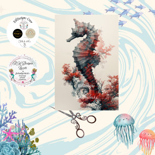 Papier Mousseline Decoupage Hippocampe Élégance Botanique Marine 
