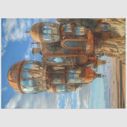 Papier Mousseline Découpage Imaginaire Ballons Paysage futuriste (Recto)